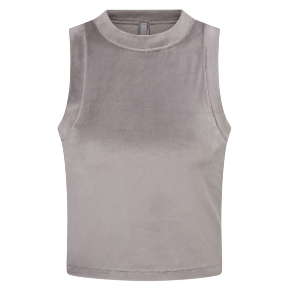 SKIMS Tops - 🆕SKIMS SMOKE VELOUR CREW NECK CROP TANK WITH WIDE RINGER NECKBAND & ARMHOLES